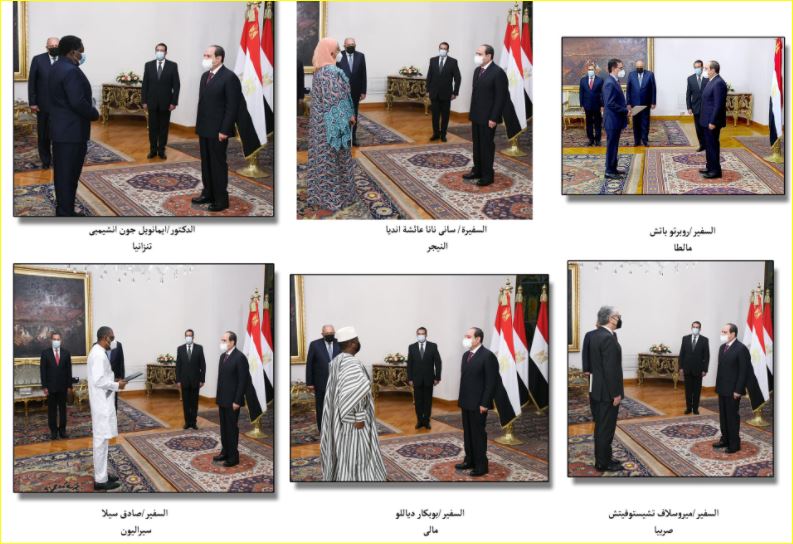 الرئيس السيسي يتسلم أوراق السفراء الجدد