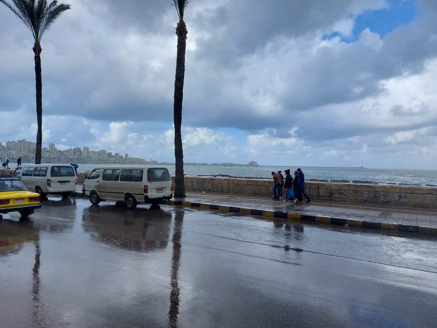 أمطار متوسطة تضرب الإسكندرية