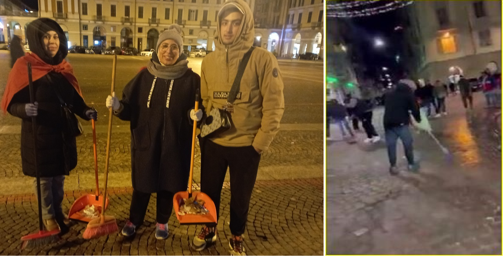 المغاربة ينظفون أماكن إحتفالاتهم بإيطاليا