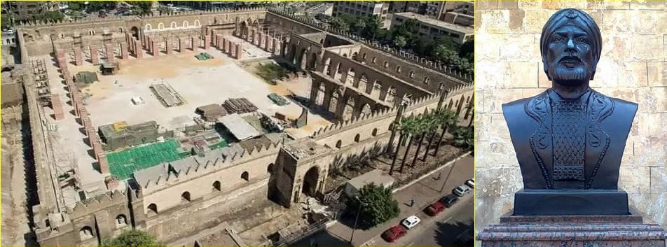 تمثال نصفى للظاهر بيبرس ومسجده فى القاهرة