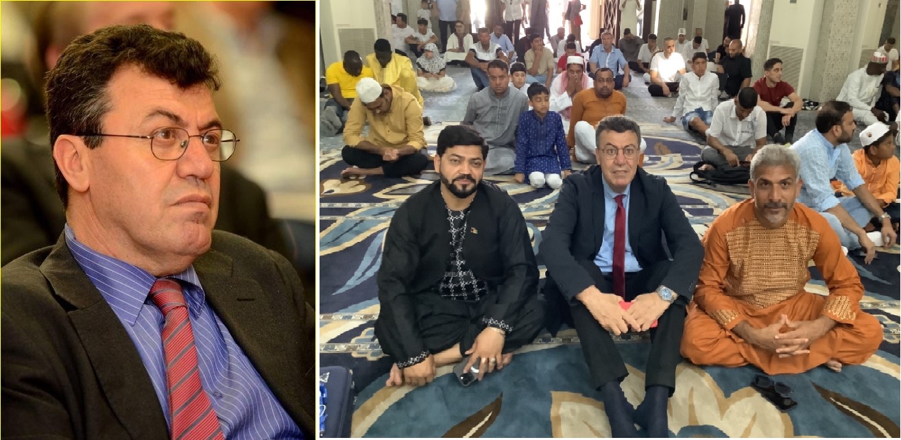 فؤاد عودة يؤدى صلاة العيد وسط أبناء الجالية الإسلامية فى إيطاليا