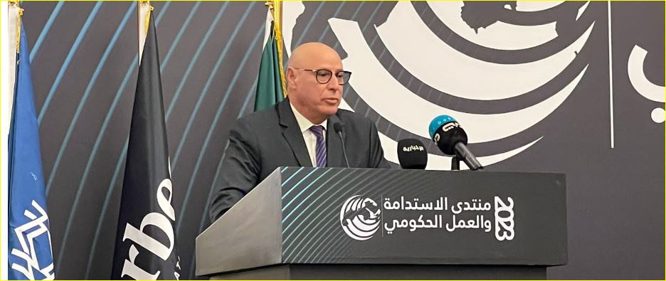 الأمين العام المساعد أحمد رشيد خطابي يلقى كلمة أمين الجامعة العربية أحمد أبو الغيط