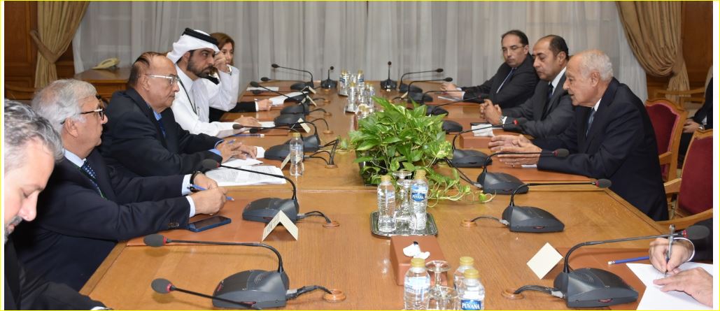 أبو الغيط فى لقائه وفد الشبكة العربية لحقوق الإنسان