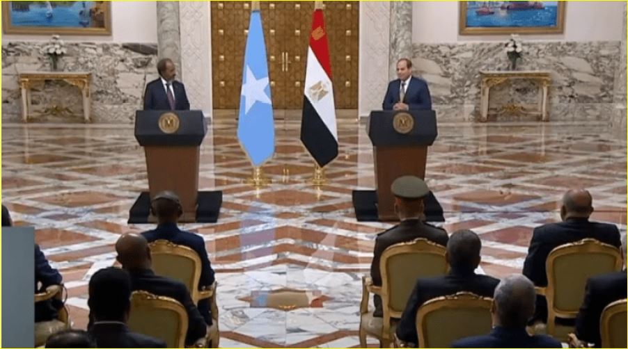 الرئيس السيسى ونظيره الصومالى فى المؤتمر الصحفى بعد لقائهما