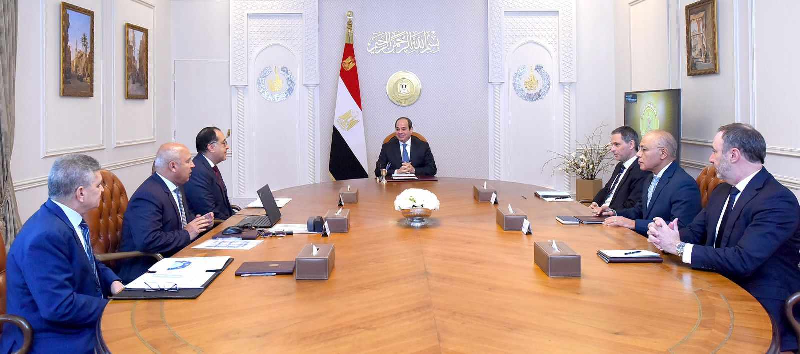لقاء السيسي والرئيس التنفيذي لشركة الخطوط الملاحية الفرنسية