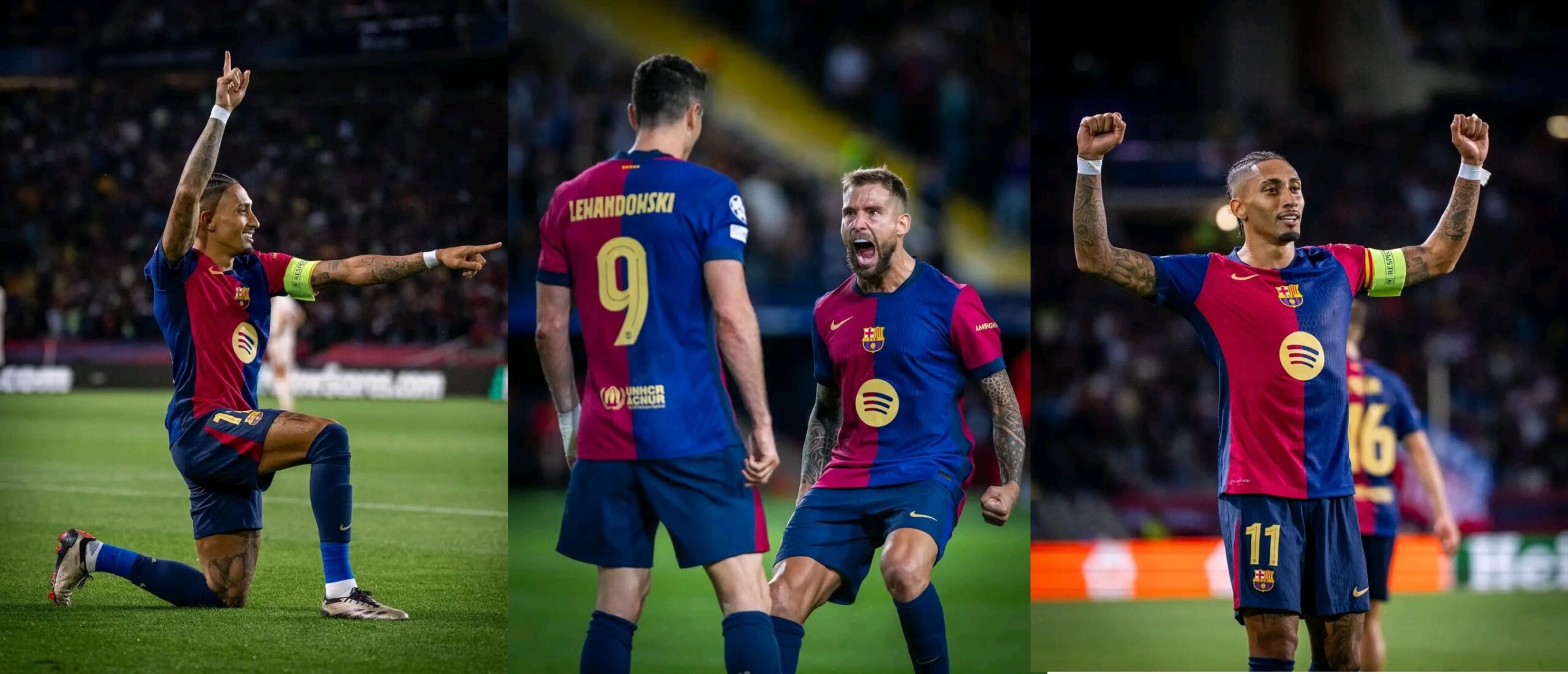 لاعبو برشلونة يحتفلون