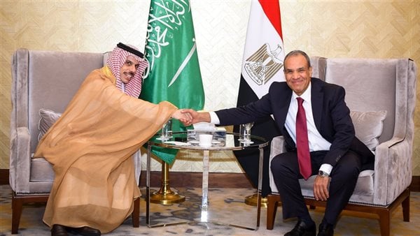 الدكتور بدر عبد العاطي، وزير الخارجية والهجرة، نظيره السعودي الأمير فيصل بن فرحان