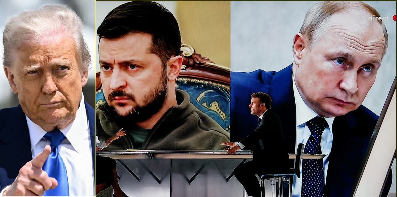 بوتين وماكرون وزيلينيسكى وترامب