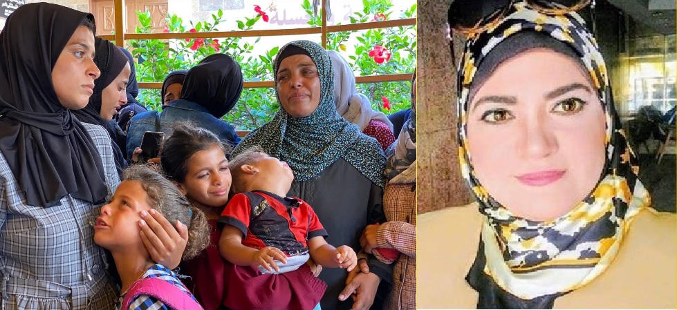 د. إيمان عبد الله، ونساء وأطفال من غزة