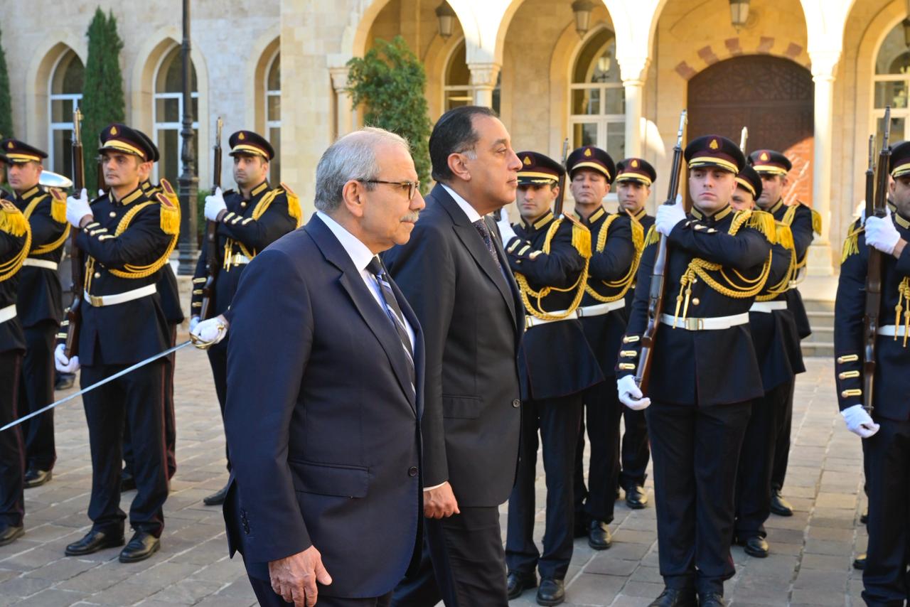استقبال رسمي لرئيس الوزراء د. مصطفى مدبولى فى لبنان