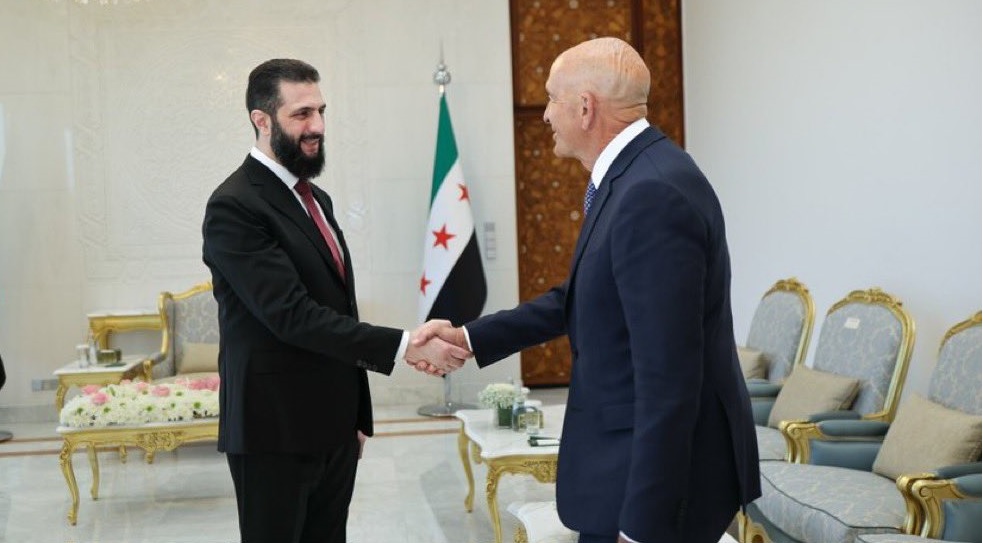 أحمد الشرع يستقبل توماس باراك