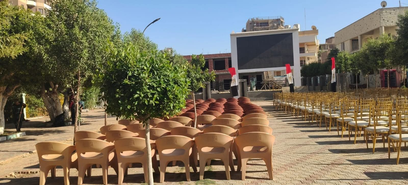 شاسات عرض عملاقة فى الفيوم لعرض مباريات الفراعنة