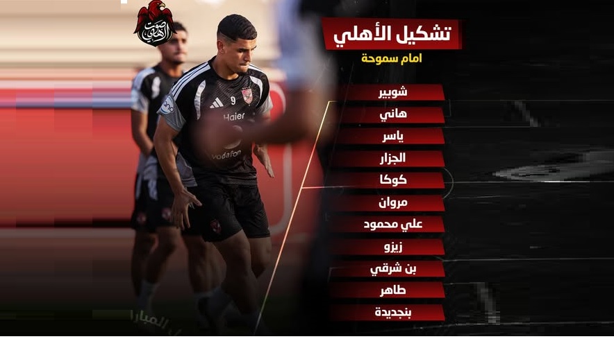 تشكيل الأهلي أمام سموحة