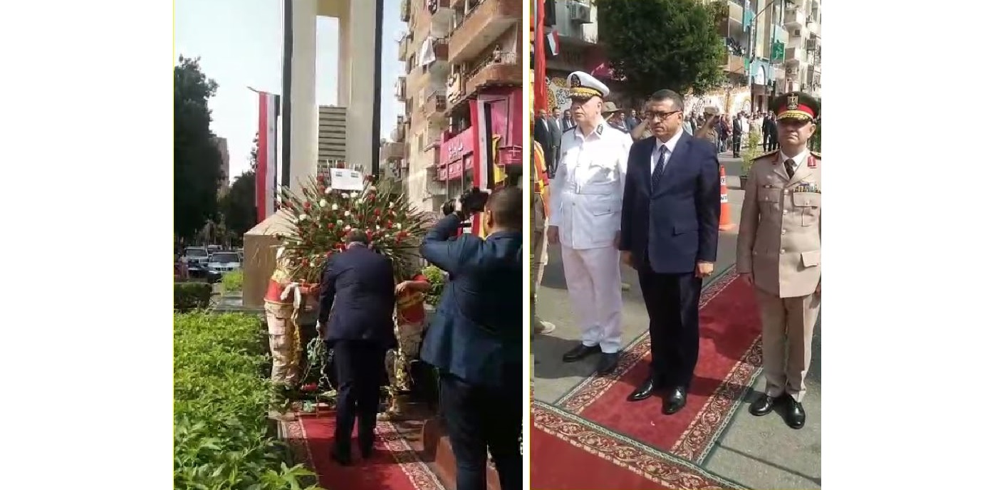 محافظ قنا يضع إكليل الزهور على النصب التذكاري لشهداء أكتوبر